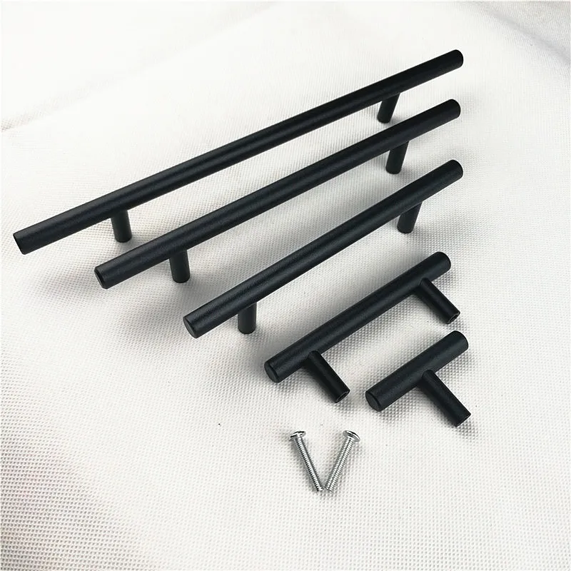 Furniture Handles Kitchen Door Handles Matt Black Square Stainless Steel Cabinet Handle