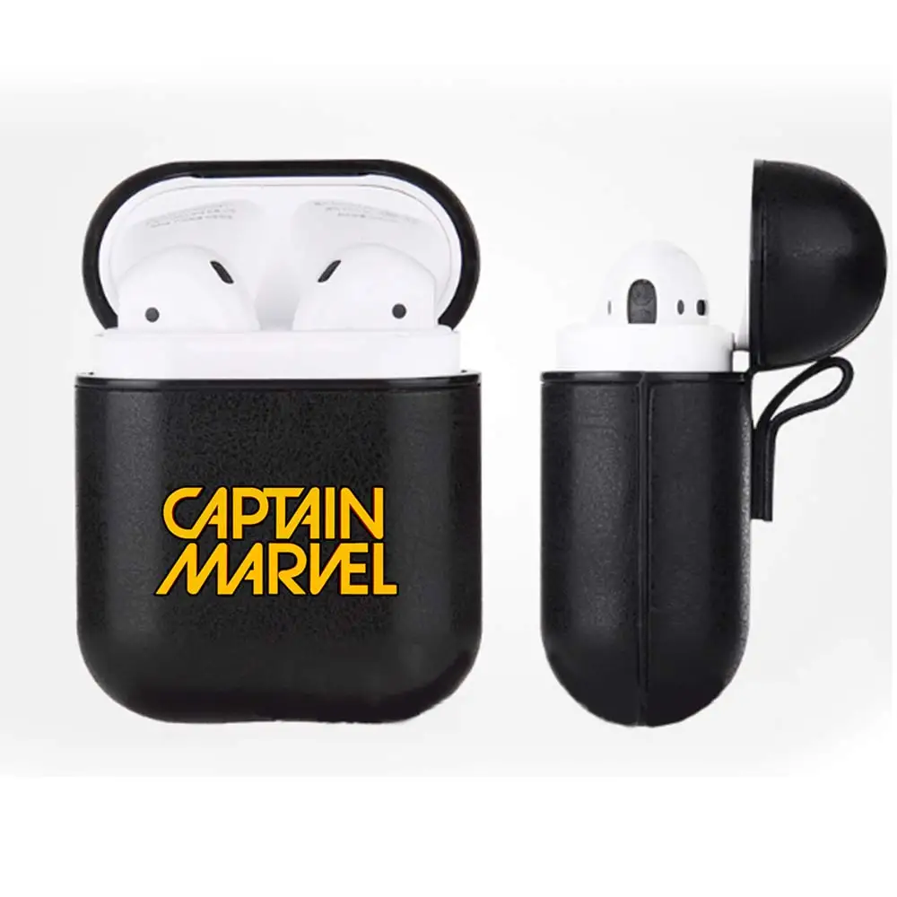 Марвел Капитан PU Airpods чехол Bluetooth беспроводная гарнитура защитный для Apple Чехлы