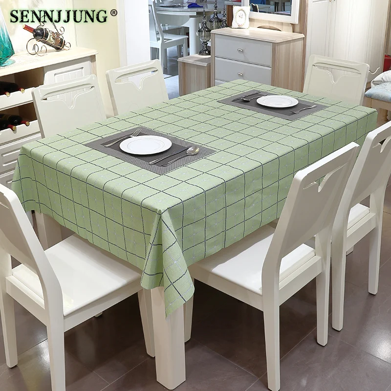 Plaid Waterproof Wipe Clean PVC Vinyl Table cloth Oilproof Dining Kitchen Table Cover Square Oil Cloth household Tablecloths