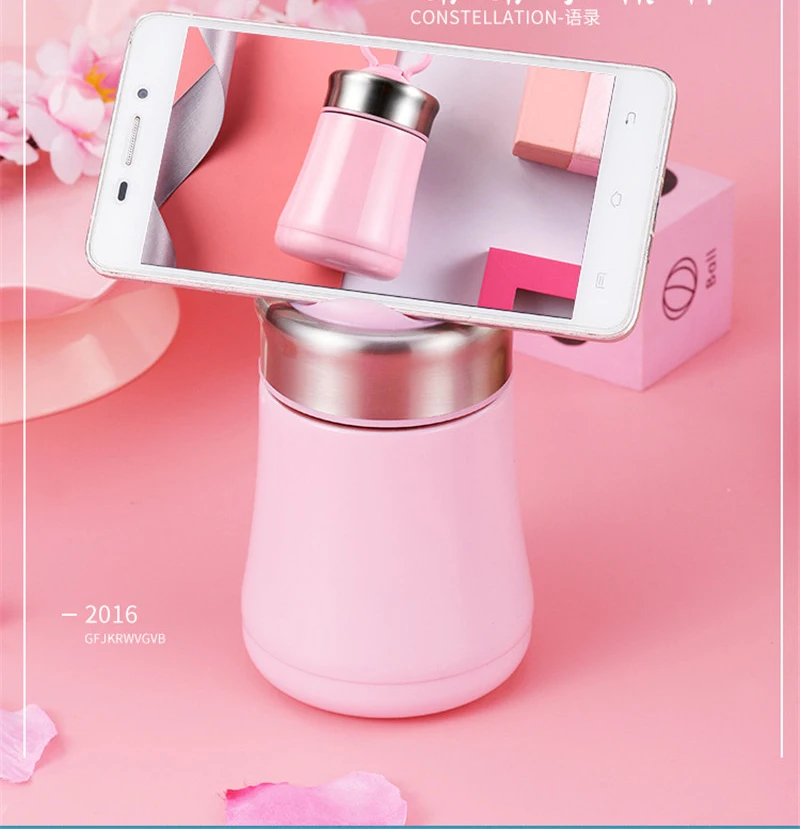 280ML Mini Cute Phone Stand Coffee Vacuum Flasks Thermos Stainless Steel Travel Drink Water Bottle Thermoses Cups and Mugs7