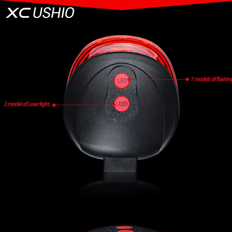 Flash Deal Waterproof 5 LED Bicycle Light 2 Lasers 3 Modes Cycling Taillight Safety Warning Light MTB Bike Rear Tail Light Bike Accessories 2