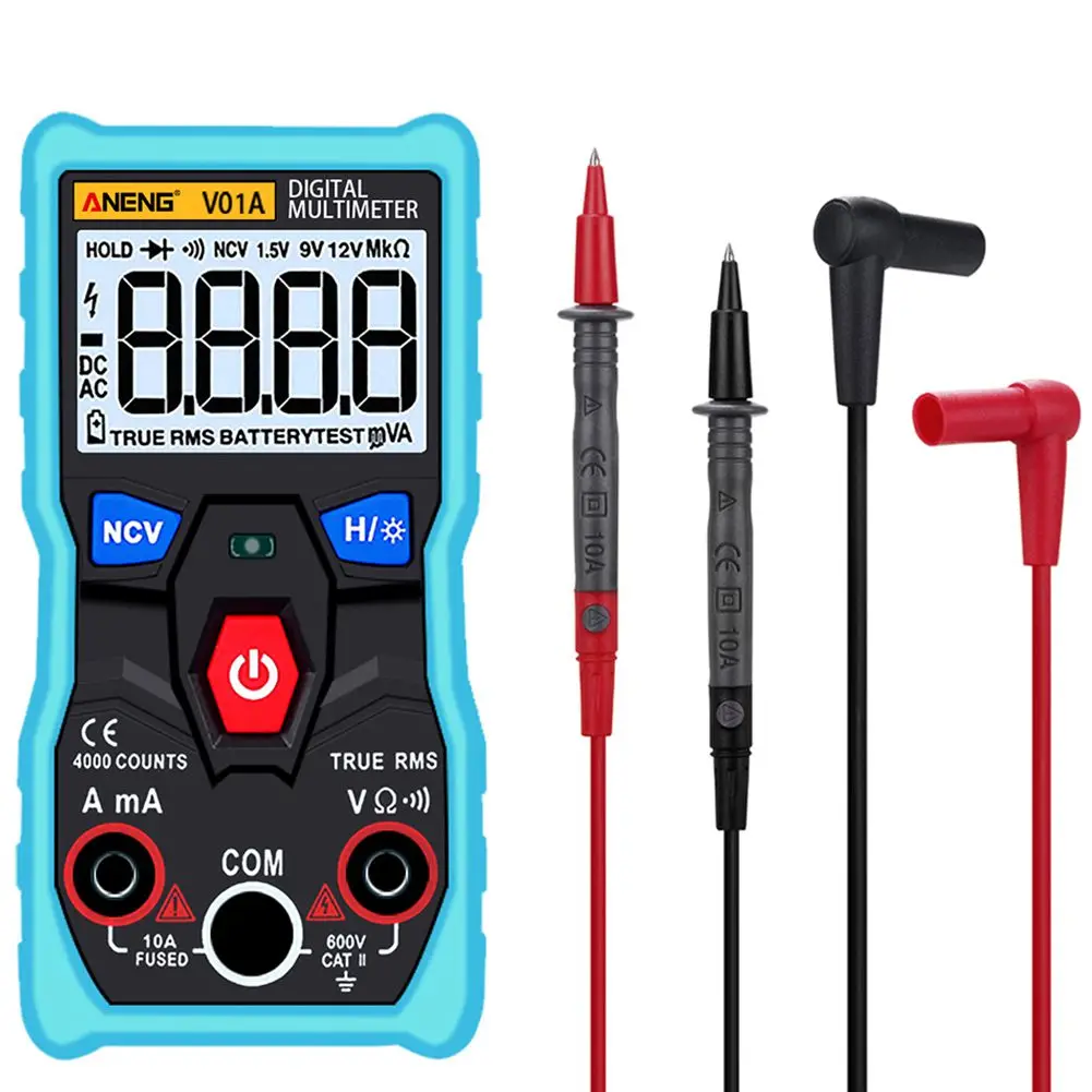 Useful V01A 4000 Counts True RMS Button Automatic Digital Multimeter AC DC Voltage Current Ohm