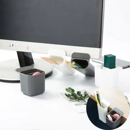 

Mini Plastic Desktop Organiser Pen Pencil Holder Case Adhesive Pot Storage Box Fashion Storage Box Office Organizer