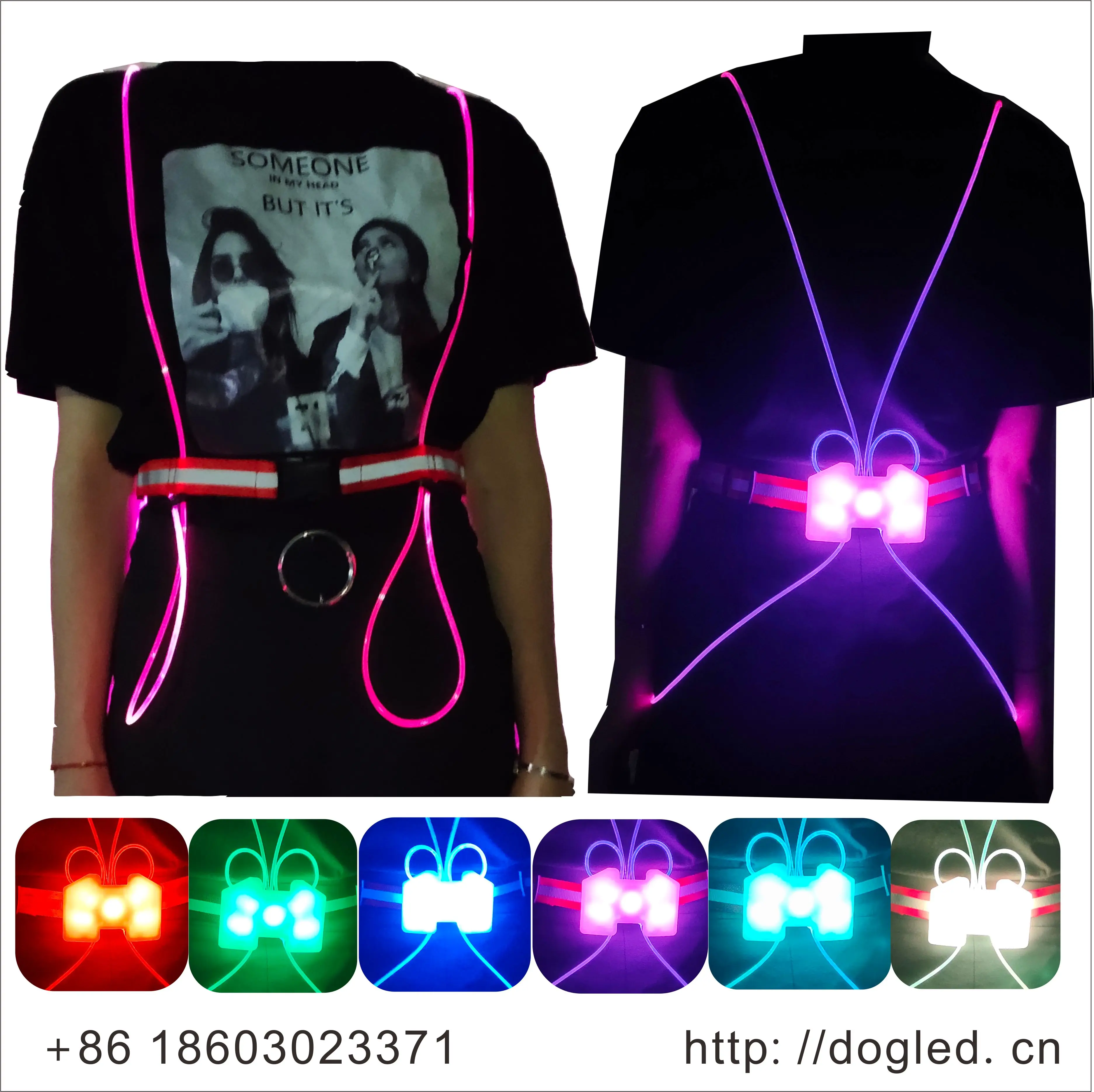 

Reflective LED Fiber Strap Vest Safety Vest Night Running Cycling Vest Harness Reflective Belt