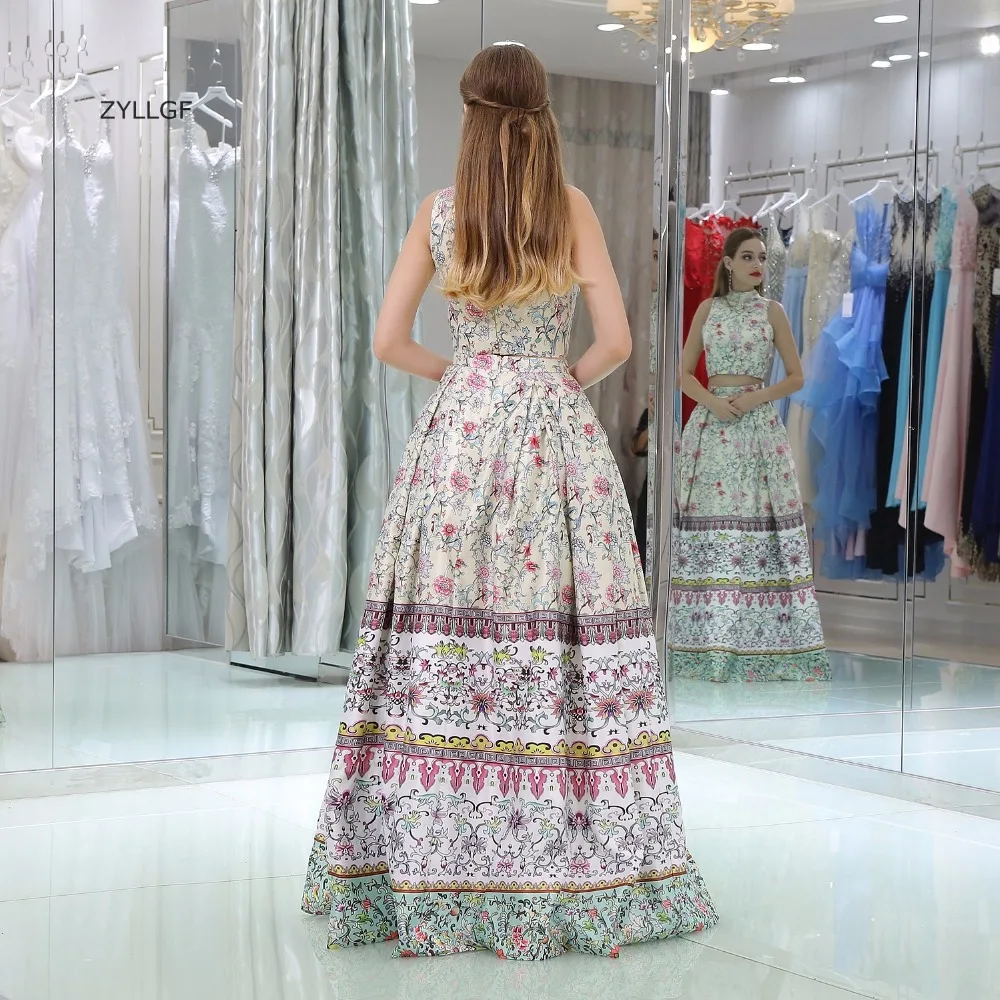 Zyllgf Vestido De formatura Лонго линия Высокая шея пикантные 2 шт. vestidos de gala Largos женские вечерние платья SL11