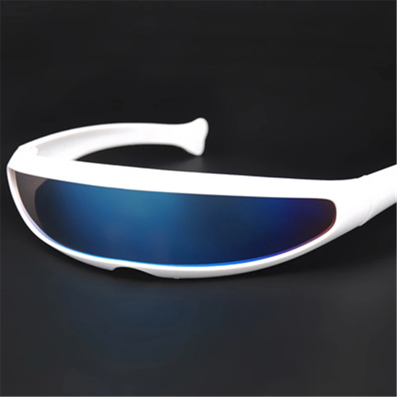 Futuristic Narrow Cyclops Sunglasses Mirrored Lens Glasses Party Decoration 
