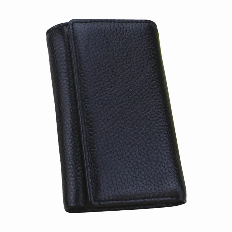 Key Case Key Holder Key Organizer Key Purse Genuine Cow Leather Men Women Key Case Bag Pouch Multi Function Key Chain Wallet Fashion Housekeeper Holders 6 Rings