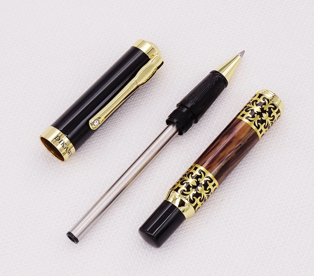 Dikawen 8012 Ручка-роллер с гладкой заправкой, коричневая полоска ручка для письма для офиса/бизнеса/школы