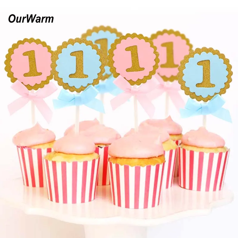 OurWarm 10Pcs 1st Birthday Cake Toppers Birthday Party