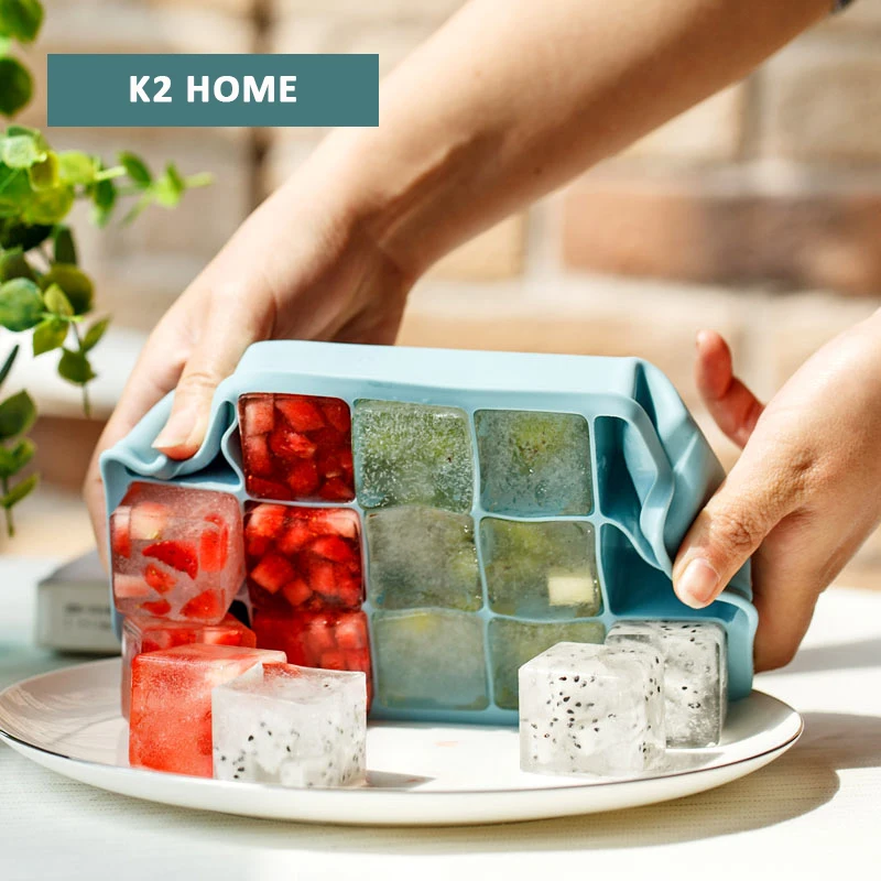 

Silicone Ice Mold Maker Durable Mold for Large Ice Cube Silicone Ice Cube Tray High Level Ice Making Tray Molds Blue