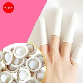 

50PCS/SET Natural Latex Anti-Static Finger Cots Practical Design Disposable Makeup Eyebrow Extension Gloves Tools