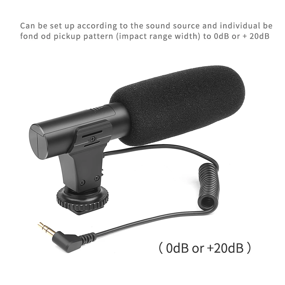 SHOOT Stereo Camcorder Microphone DSLR Camera Microfone For Nikon Canon Sony Samsung DSLR Camera For Xiaomi 8 iphone X