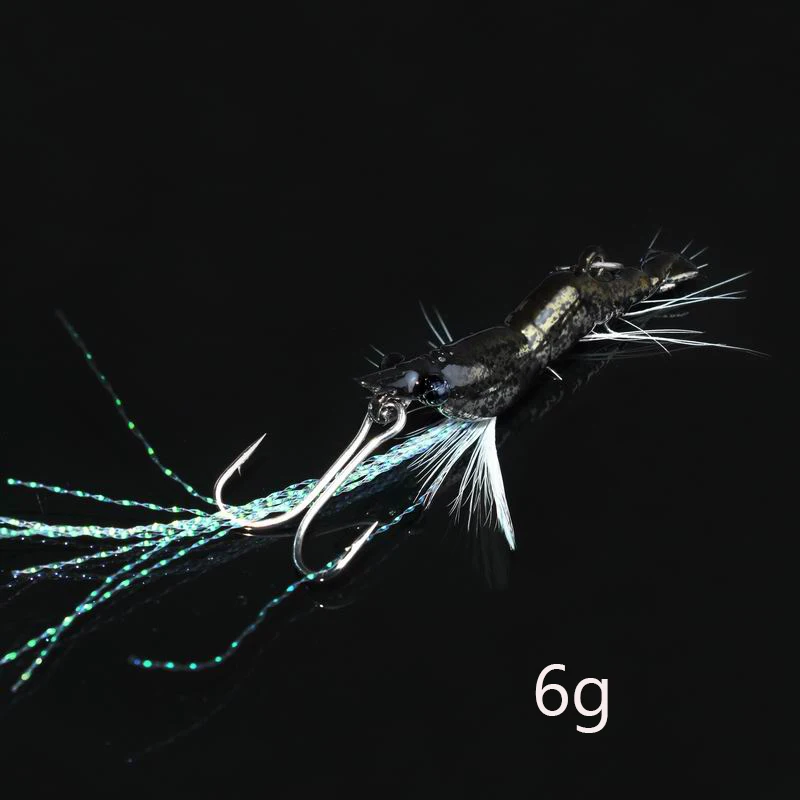 JUYANG 3g 38 мм 6 г 48 мм имитация креветки приманки жесткие приманки блесны рыболовные приманки - Цвет: 6g D