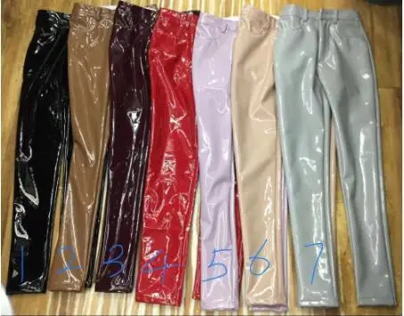 High Quality Celebrity Brown Red Black Leather Stretch Pants Sexy Fashion Leather Pant (3)