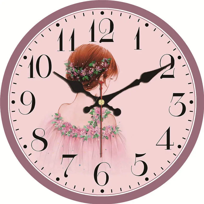 Кухня Повара настенные часы, шеф-повара старинные модные шикарные часы, деревянные настенные часы для гостиной Кабинета спальни, тихий круглый - Цвет: Wall Clock 24