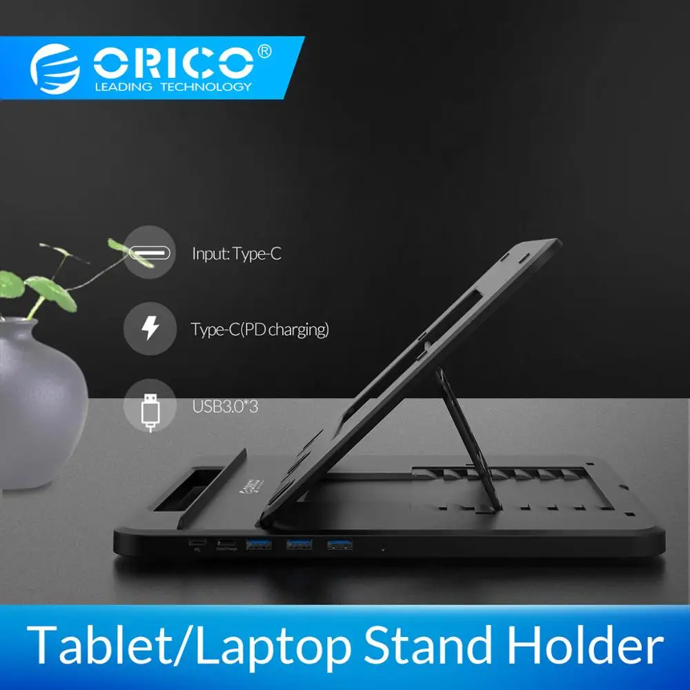  ORICO Universal Tablet Laptop Holder Stand 3 Ports USB3.0 Docking Station with Holder PD Charging F