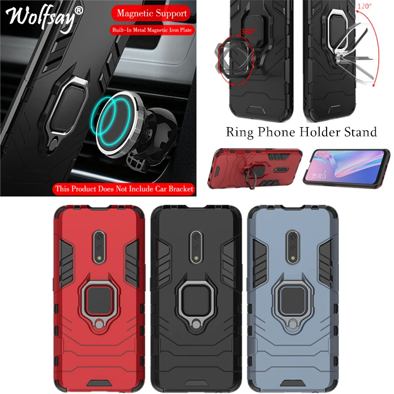 

For Oppo Realme X Case Armor Magnetic Suction Stand Shockproof Full Edge Cover For Oppo Realme X Cover Realme X Goyar Fundas