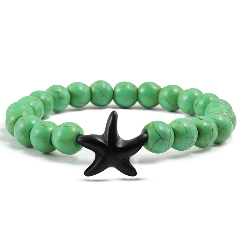 

Hot Fashion Multicolor Starfish Couple Bracelet Yoga Distance Bangles Bracelets For Women Men Summer Beach Surfing Charm Jewelry