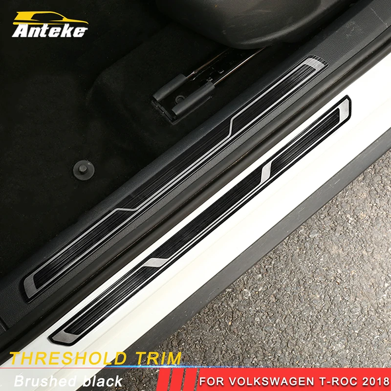 

ANTEKE 2018 Volkswagen TROC T ROC T-ROC Ultrathin Scuff Plate Door Sills Pedal Protector Car interior accessories Sticker