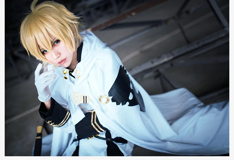 SBluuCosplay Anime Seraph Of The End Owari no Seraph Mikaela Hyakuya Uniforms Cosplay Costume with Wig Full Set