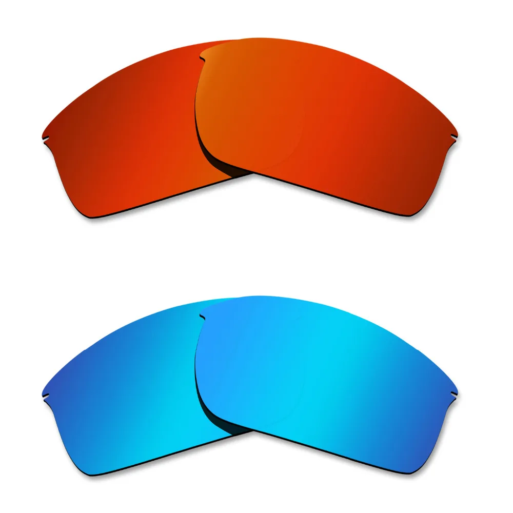 

Glintbay 2 Pairs Polarized Sunglasses Replacement Lenses for Oakley Wiretap Fire Red and Ice Blue