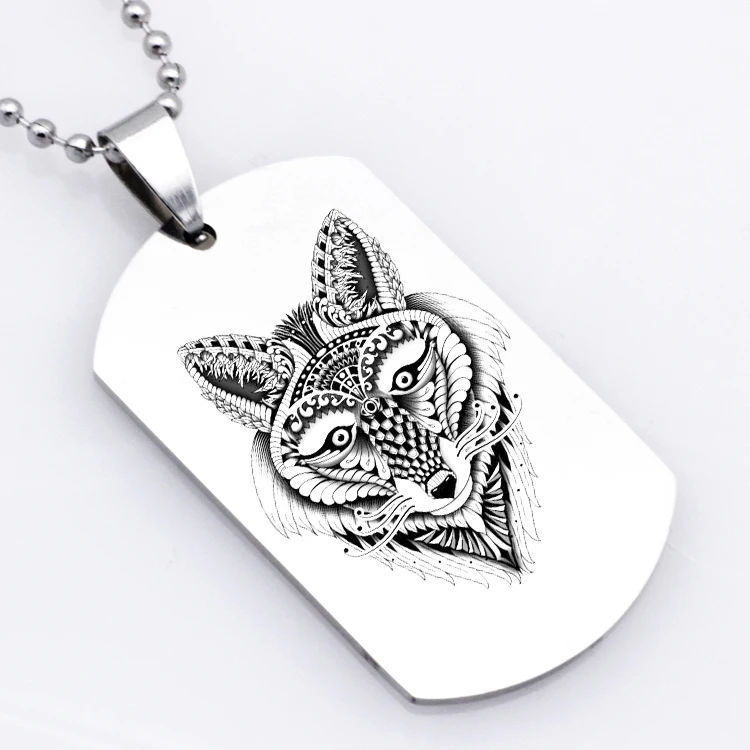 Military Pendant Wolf Necklace Beads Chain Men Stainless Steel Jewelry Best Christmas Gift For YP4219 | Украшения и аксессуары