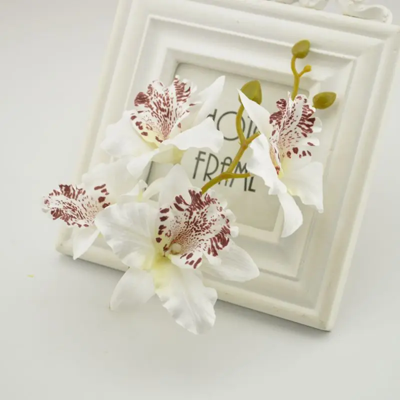 1 шт. Свадебные фаленопсис Баттерфляй моли искусственная Орхидея орхидеи цветы для украшения дома, оптовые продажи декоративные искусственные цветы - Цвет: white