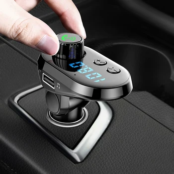 

Bluetooth V5.0 Car FM Transmitter Touch Screen Car MP3 Player Wireless Handsfree Double USB Output High Quality
