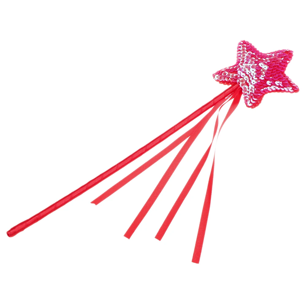 Красивые волшебные палочки с пятиконечной звездой, волшебная палочка, вечерние сувениры принцессы для девочек - Цвет: RD