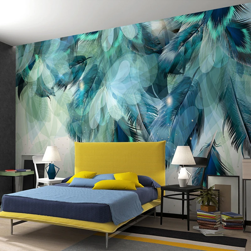 Пользовательские 3D фото обои водонепроницаемый холст Современная ручная роспись абстрактный перо настенные стикеры гостиная спальня фон