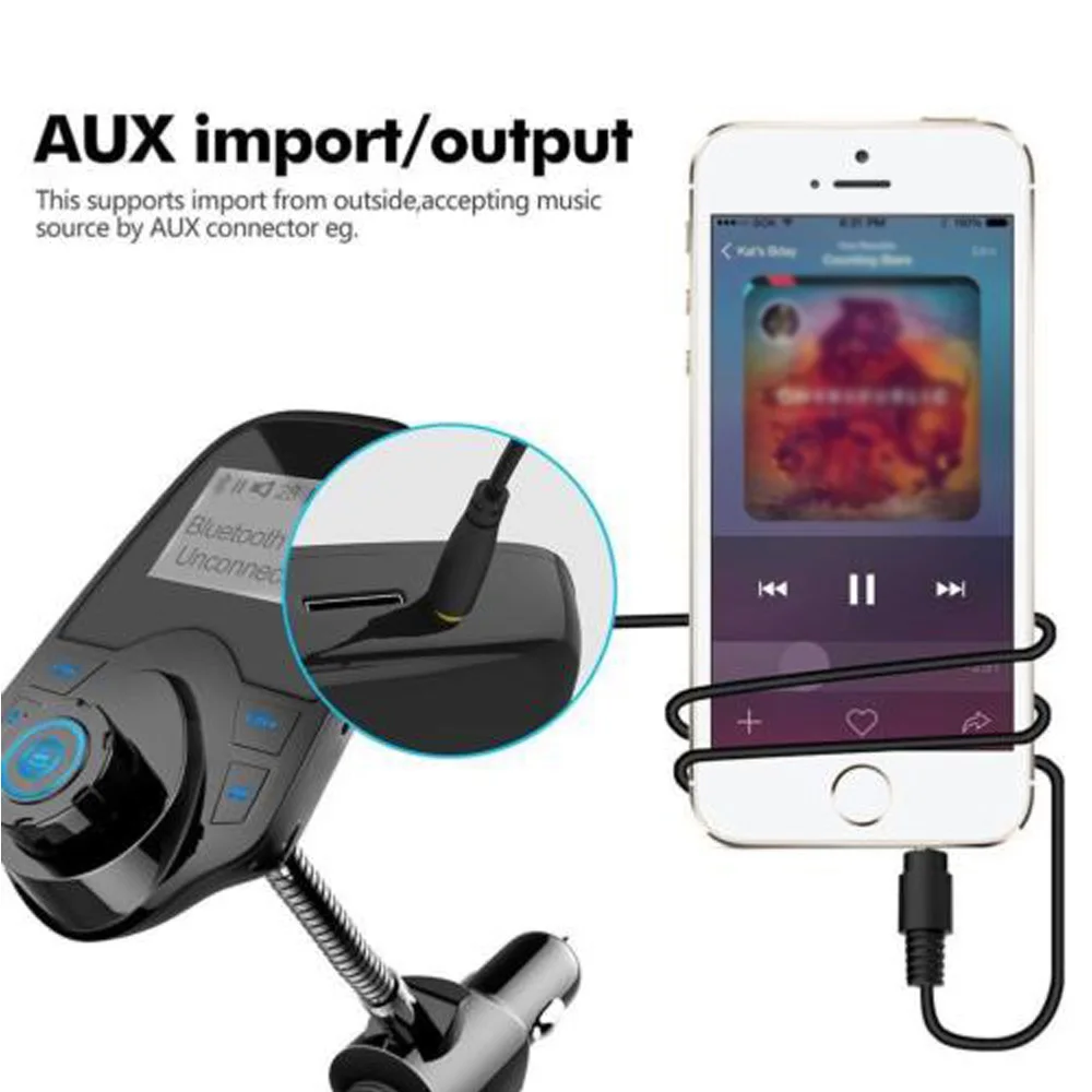 Useful Bluetooth Hands-free Car Kit FM Transmitter MP3 USB Car Charger