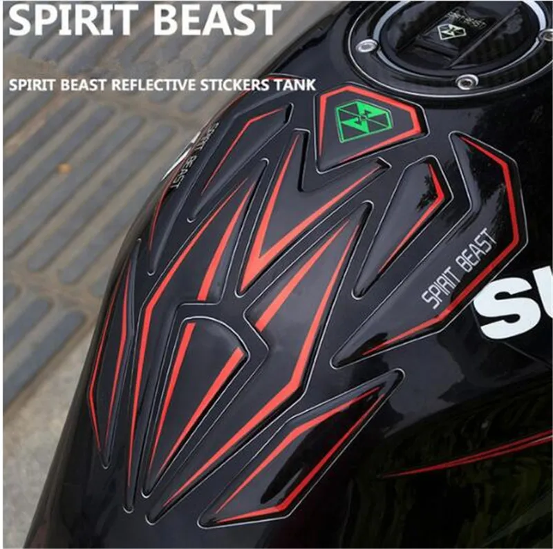 

SPIRIT BEAST Universal Reflective 3D Motorcycle Sticker Moto Gas Fuel Tank Protector Pad Cover Decoration Decals