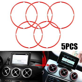 

5pcs Red Air Vent Outlet For Mercedes/Benz GLA CLA 180 200 220 260 Decorative Ring Sale Cover
