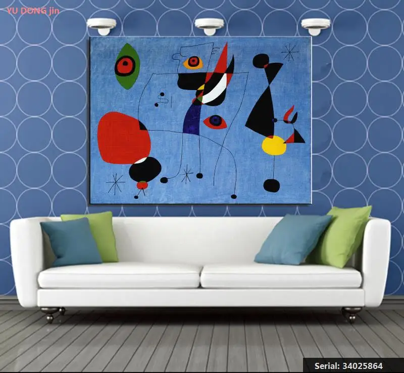 

Miro Still life Abstract oil Painting Drawing art Spray Unframed Canvas brass kitchen miniature hologram square wax34025864