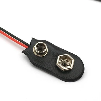 

10 Pcs 9V battery button 9V battery button 9V battery holder One-line type 1 font 15CM line length