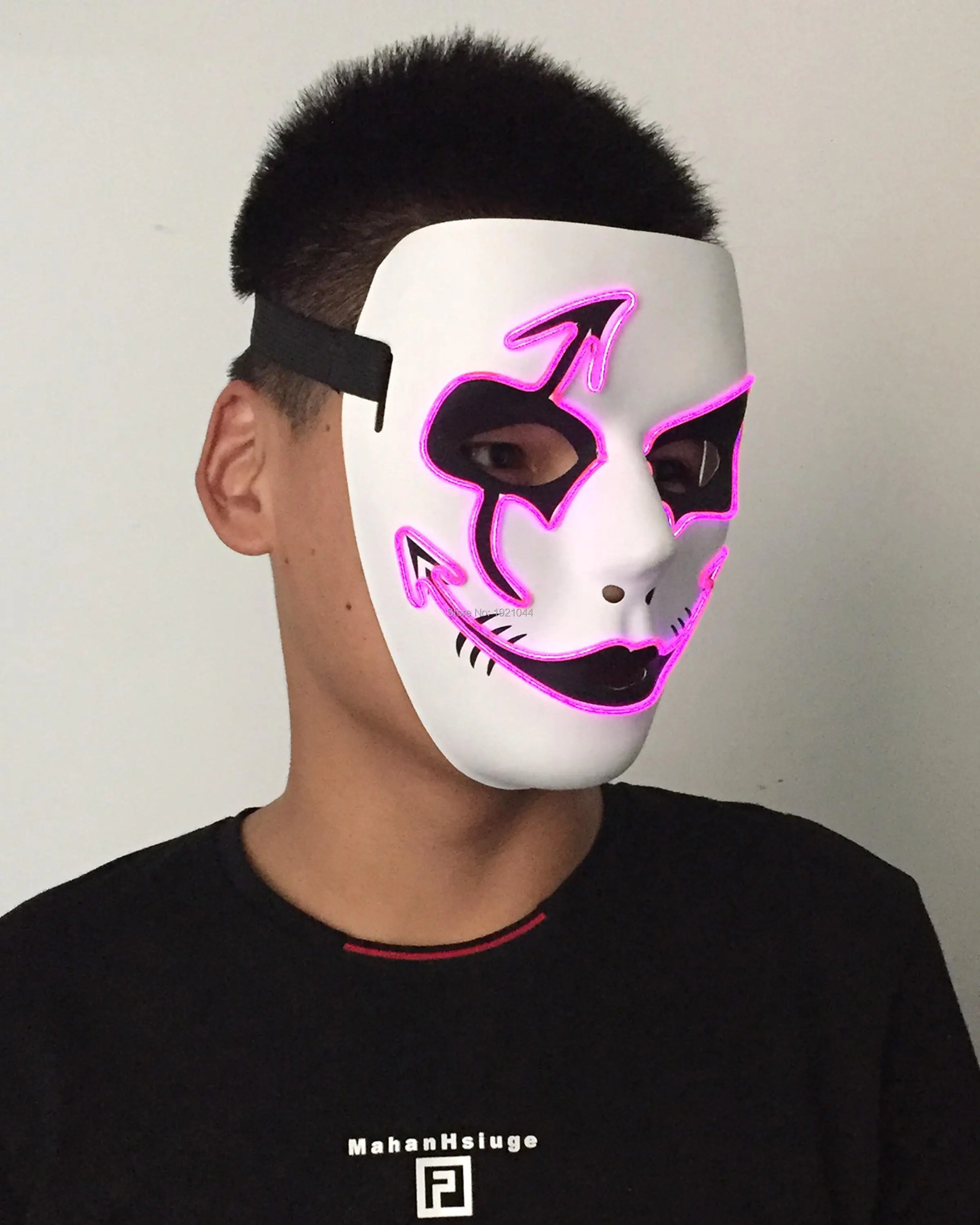Горячая Распродажа, неоновая маска-светильник EL Wire up Neon Glwoing на заказ, ночная флуоресцентная маска для мероприятий, вечерние принадлежности