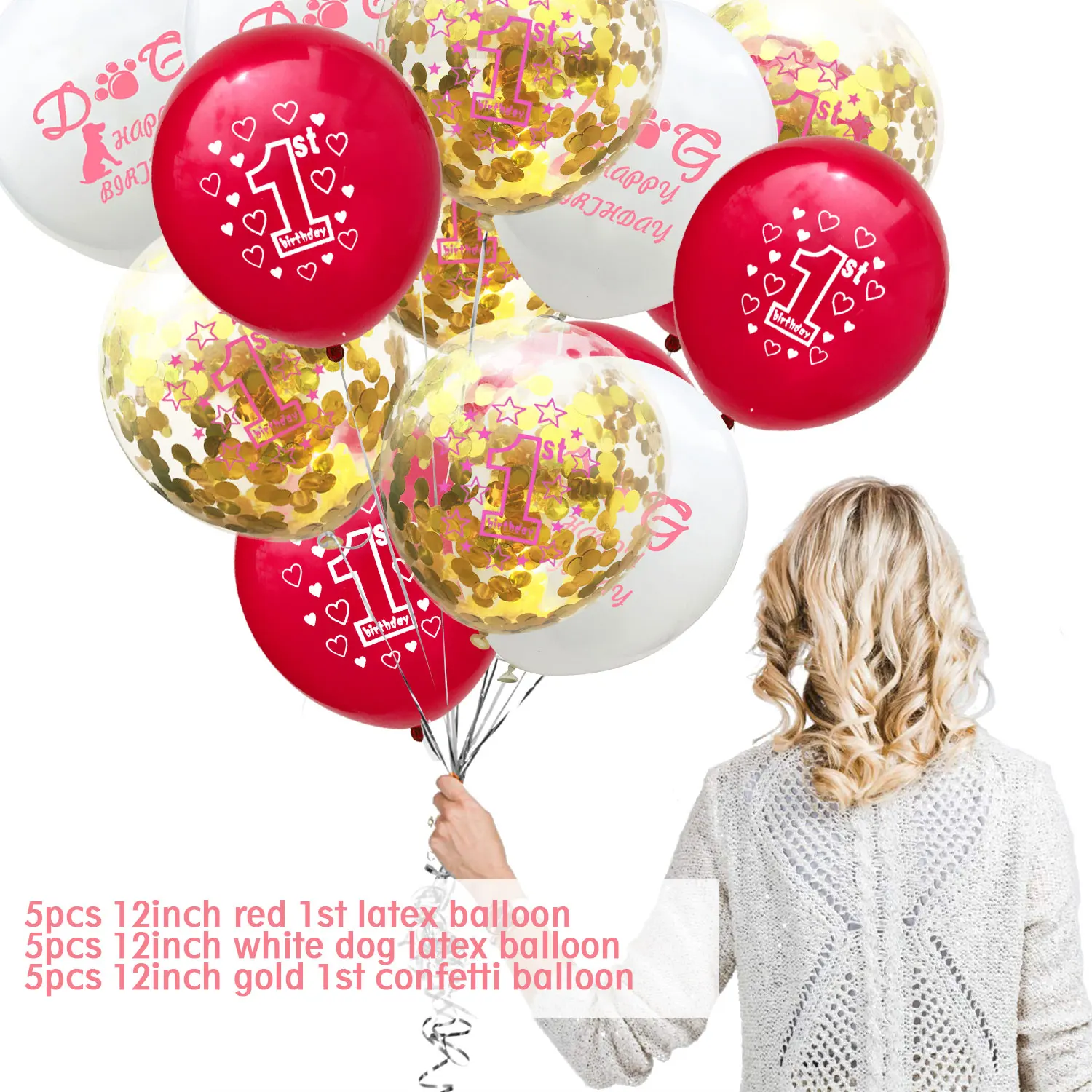 ZLJQ 1-й День рождения воздушные шары 1 год первый день рождения воздушный шар "Конфетти" мальчик девочка дети День рождения баннер украшение для вечеринки Цифровой шар