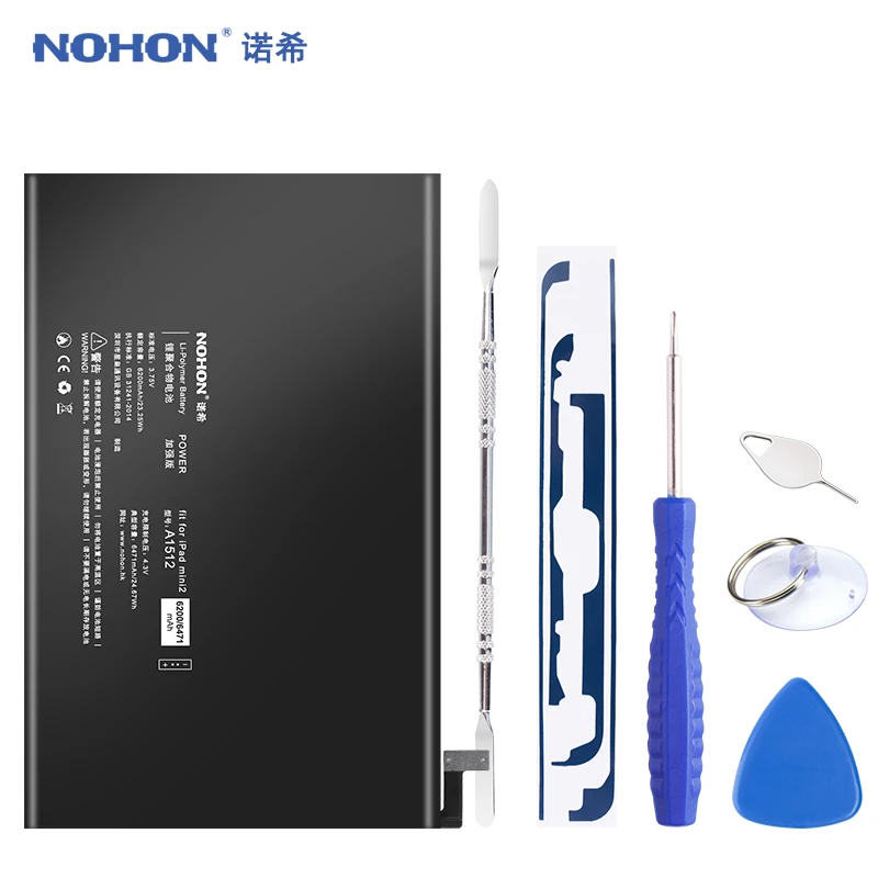 

NOHON Battery For Apple iPad Mini 2 3 A1489 A1490 A1491 A1599 Mini2 Mini3 6471mAh Replacement Lithium Polymer Bateria Free Tools