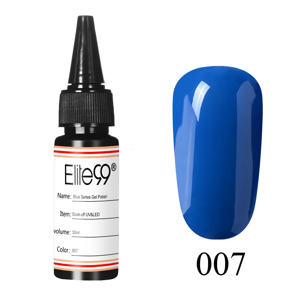 Elite99 30 мл голубой Цвет Гель-лак для нейл-арта замачиваемый УФ-гель для маникюра ногтей Гель-лак стойкий Гель-лак для ногтей