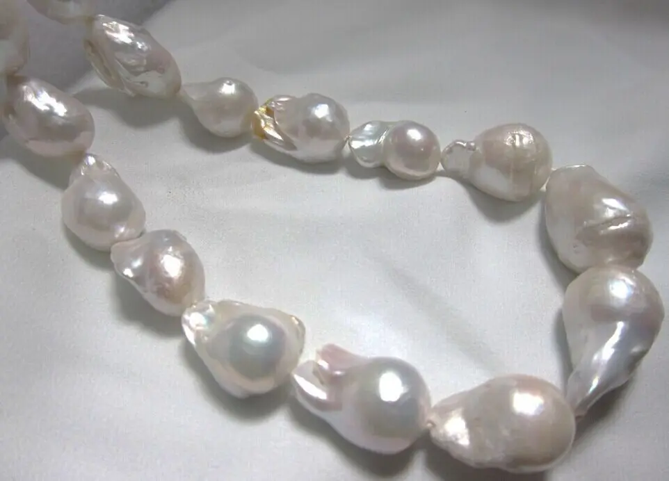 

ddh001511 NATURl AUSTRALIA SOUTH SEA GENUINE WHITE NUCLEAR PEARL NECKLACE