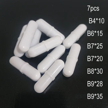 

7pcs B style Mixed size PTFE Magnetic Stirrer Mixer Stir Bars White Color with Pivot Ring