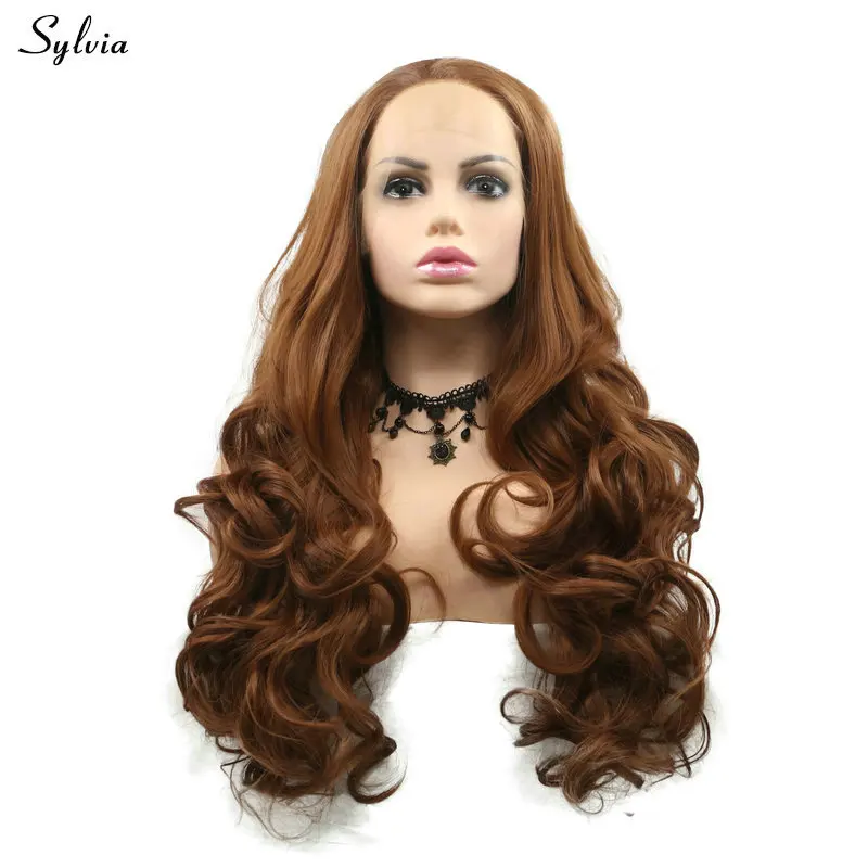 Sylvia 30 # коричневый парик для леди натуральных волос Мёд блондинка ручной работы Синтетические волосы на кружеве парики для Для женщин