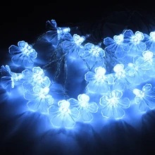 Уникальная романтическая Праздничная Свадебная Рождественская елка украшение светодиодная искусственная Цветочная Гирлянда Свет, 10 м 220 В H-22