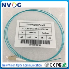 20 шт./лот, 10 г, OM3-150, LC/UPC 1 м волоконно-оптическая косичка, мм, 50/125, симплексный ПВХ 0,9 мм 1 метр, многомодовая LC/UPC волоконная косичка