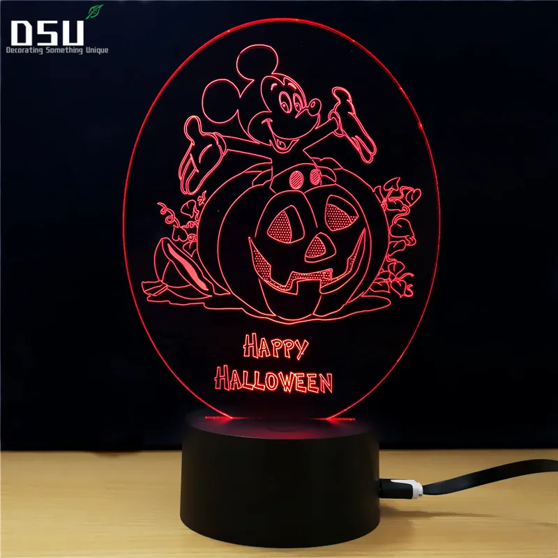 

Halloween Pumpkin 7 Color Changing Mood LED Lamp Night light Desk Table Art Home Child Bedroom Sleeping Decor Holiday Party Gif