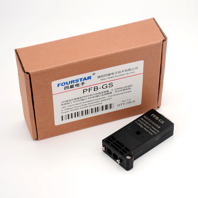 Изолированный разъем для шины PROFIBUS с защитой от молнии установленный на 180
