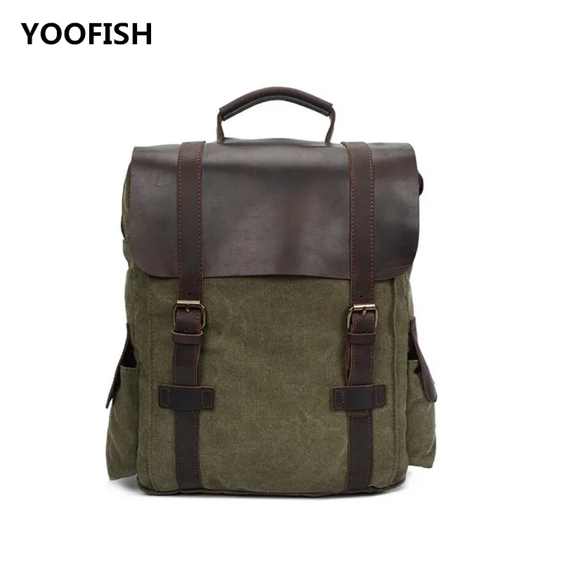 

YOOFISH Classic Hot selling New Large capacity Backpack Canvas Travelling bag Unisex Khaki/Blue/Army Green XZ-067 Free Shipping