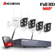 960 P HD Открытый ИК ночного видения Главная видеонаблюдения IP Камера WI-FI комплект видеонаблюдения 4CH Беспроводной NVR системы+ 1 ТБ HDD