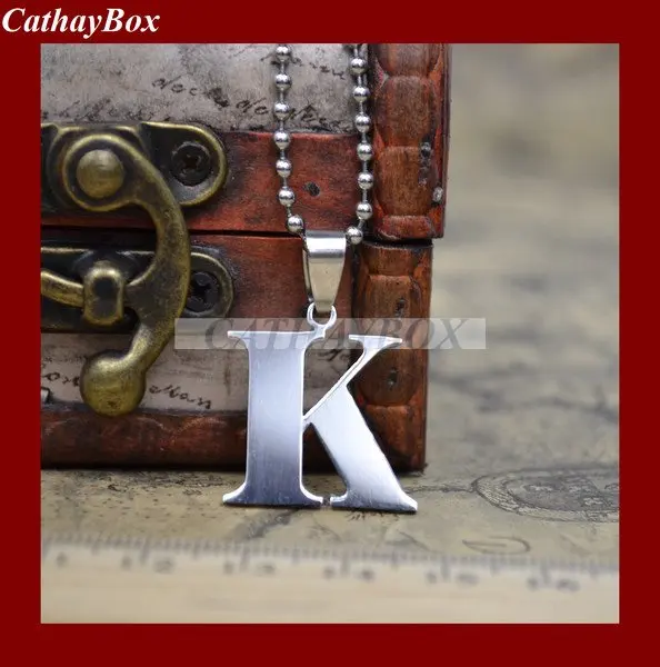 Ожерелье с подвеской буквой K буквами латинского алфавита длиной 60 см|chain holder|necklace