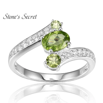 

0.79ct 5mm*7mm Natural Manchurian Peridot 925 Sterling Silver Ring